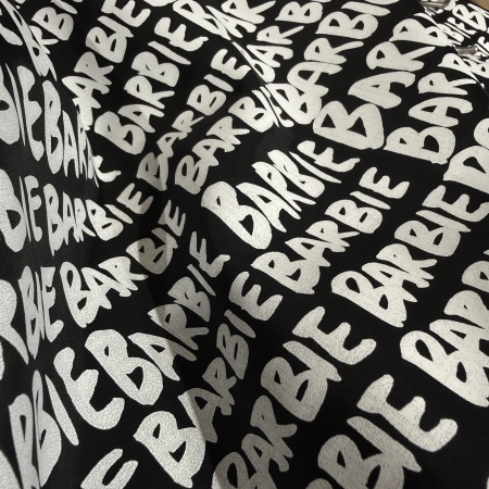 Плащевка черная с надписями (178437)