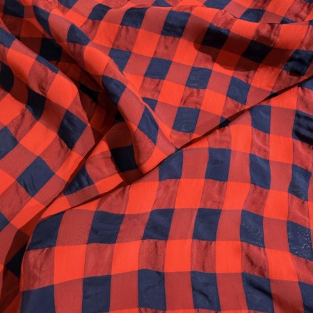 Вискоза красная в клетку (97926)
