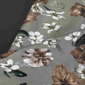 Вискоза серая с цветочным принтом (181477-2)