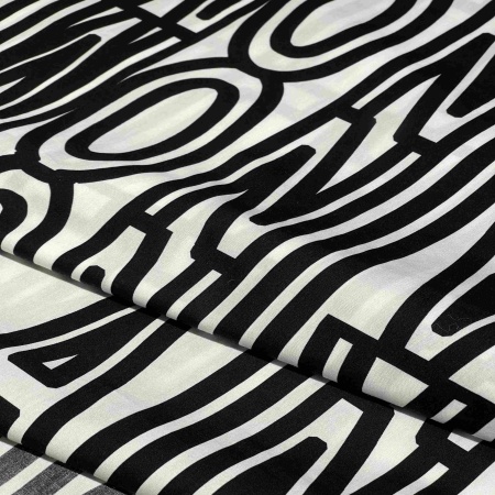 Хлопок белый с текстовым принтом (178488-1)