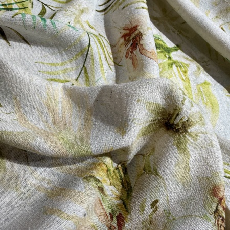 Вискоза молочная в цветочный принт (178456)