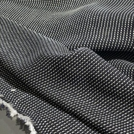 Хлопок черный с геометрическим принтом (181472)