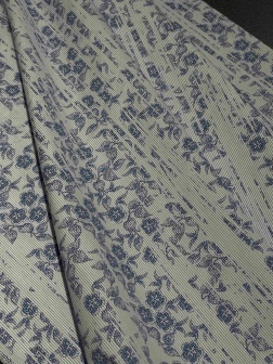 Хлопок белый с цветочным принтом (150202-1)