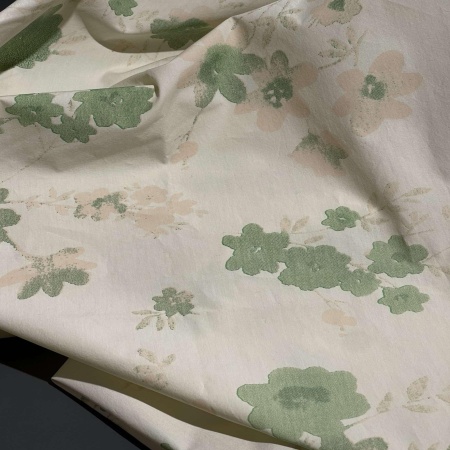 Хлопок кремовый с цветочным принтом (187348)