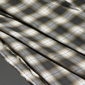 Хлопок серый в клетку (125786)