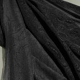 Полиэстер черный с принтом пейсли (184017)