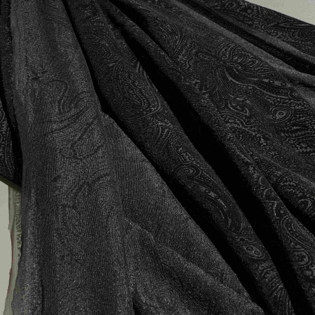 Полиэстер черный с принтом пейсли (184017)