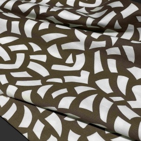 Хлопок коричневый с абстрактным принтом (178235-4)