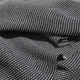 Хлопок черный с геометрическим принтом (181472)