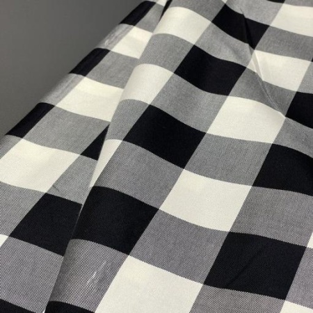 Хлопок черно-белый в клетку (128432-1)