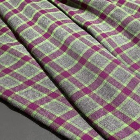 Хлопок серо-фиолетовый в клетку (183942)