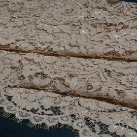 Полиэстер бежевый кружевной (119328)