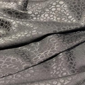 Поликоттон темно-серый с геометрическим принтом (150231-1)