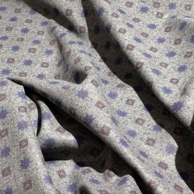 Шерсть серая с геометрическим принтом (181473-5)