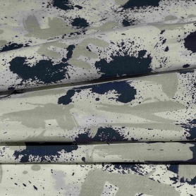 Хлопок белый с принтом «Брызги красок» (178429-1)