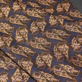 Вискоза коричневая с геометрическим принтом (115945)