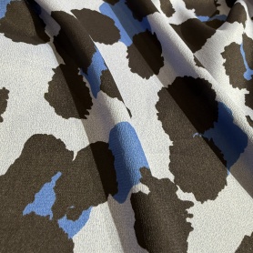 Вискоза голубая анималистичный принт (178405)