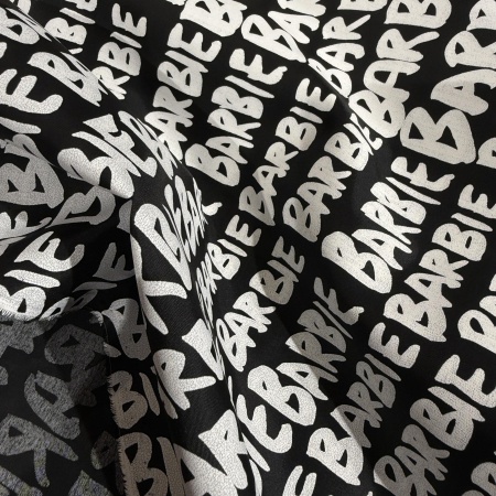 Плащевка черная с надписями (178437)