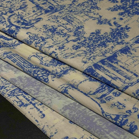 Хлопок белый с пейзажным принтом (178423-1)