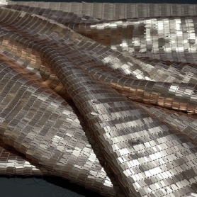 Полиэстер бежевый с пайетками (181479-1)