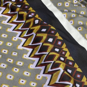 Хлопок серый с геометрическим принтом (187365)