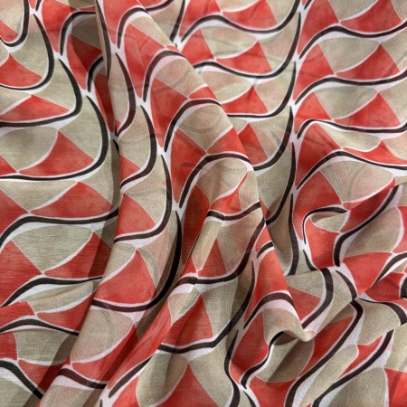 Вискоза бежевая геометрия (181477)