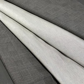 Хлопок серый в клетку (131446)