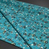 Хлопок бирюзовый с цветочным принтом (134473)