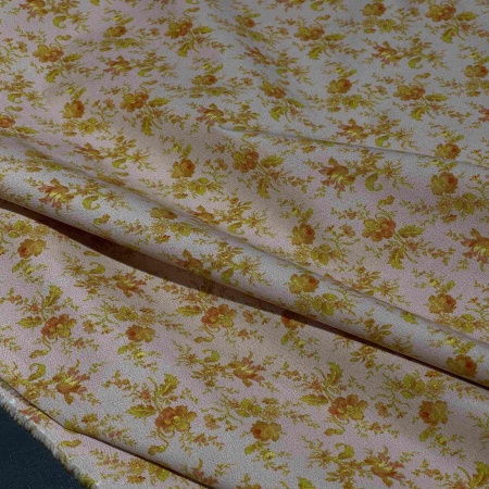 Хлопок кремовый с цветочным принтом (150256-1)