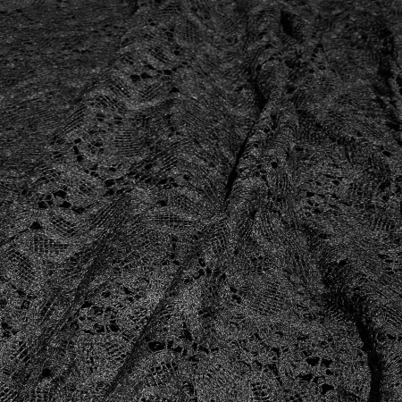 Вискоза черная кружевная (150253-2)