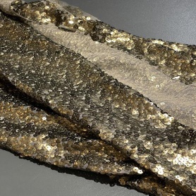 Полиэстер коричневый с пайетками (100919)