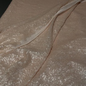 Полиэстер бежевый с пайетками (131350)