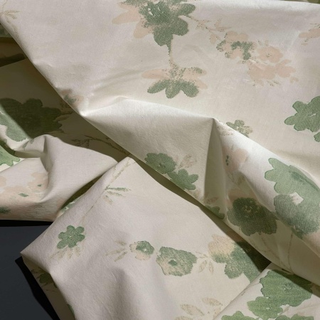 Хлопок кремовый с цветочным принтом (187348)