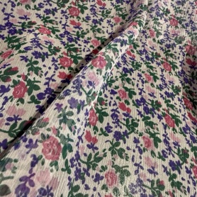 Шелк белый с цветочным принтом (150278)