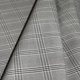 Хлопок серый в клетку (131351)