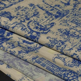 Хлопок белый с пейзажным принтом (178423-1)