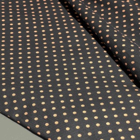 Хлопок черный в горошек (144968)