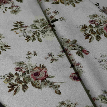 Хлопок белый с цветочным принтом (150256-2)