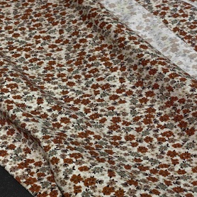 Хлопок кремовый с цветочным принтом (150259-2)