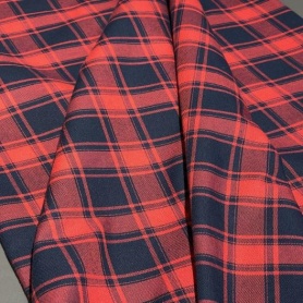 Хлопок красный в клетку (125785)