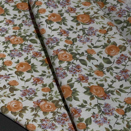 Хлопок белый с цветочным принтом (158355-1)