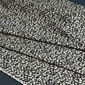 Хлопок черный с цветочным принтом (178489)