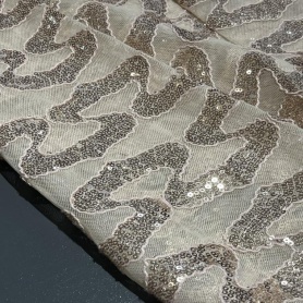 Полиэстер бежевый с пайетками (178245-1)