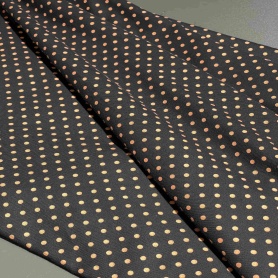 Хлопок черный в горошек (144968)