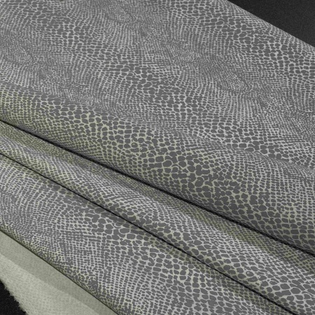 Хлопок серый со змеиным принтом (119327)