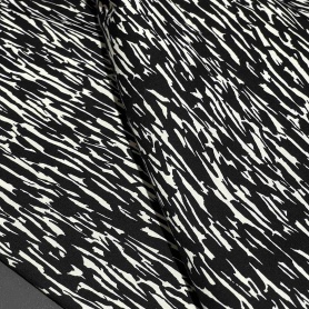 Хлопок черный с абстрактным принтом (178235-3)