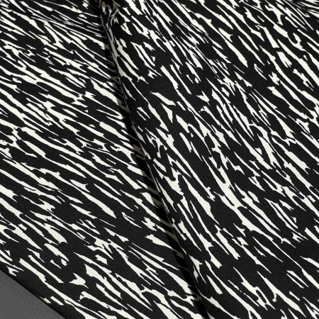 Хлопок черный с абстрактным принтом (178235-3)