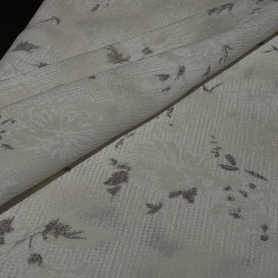 Полиэстер белый с цветочным узором (150280)