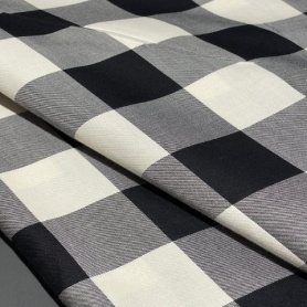 Хлопок черно-белый в клетку (128432-1)