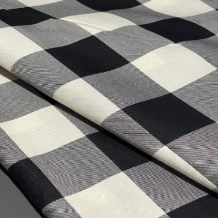 Хлопок черно-белый в клетку (128432-1)